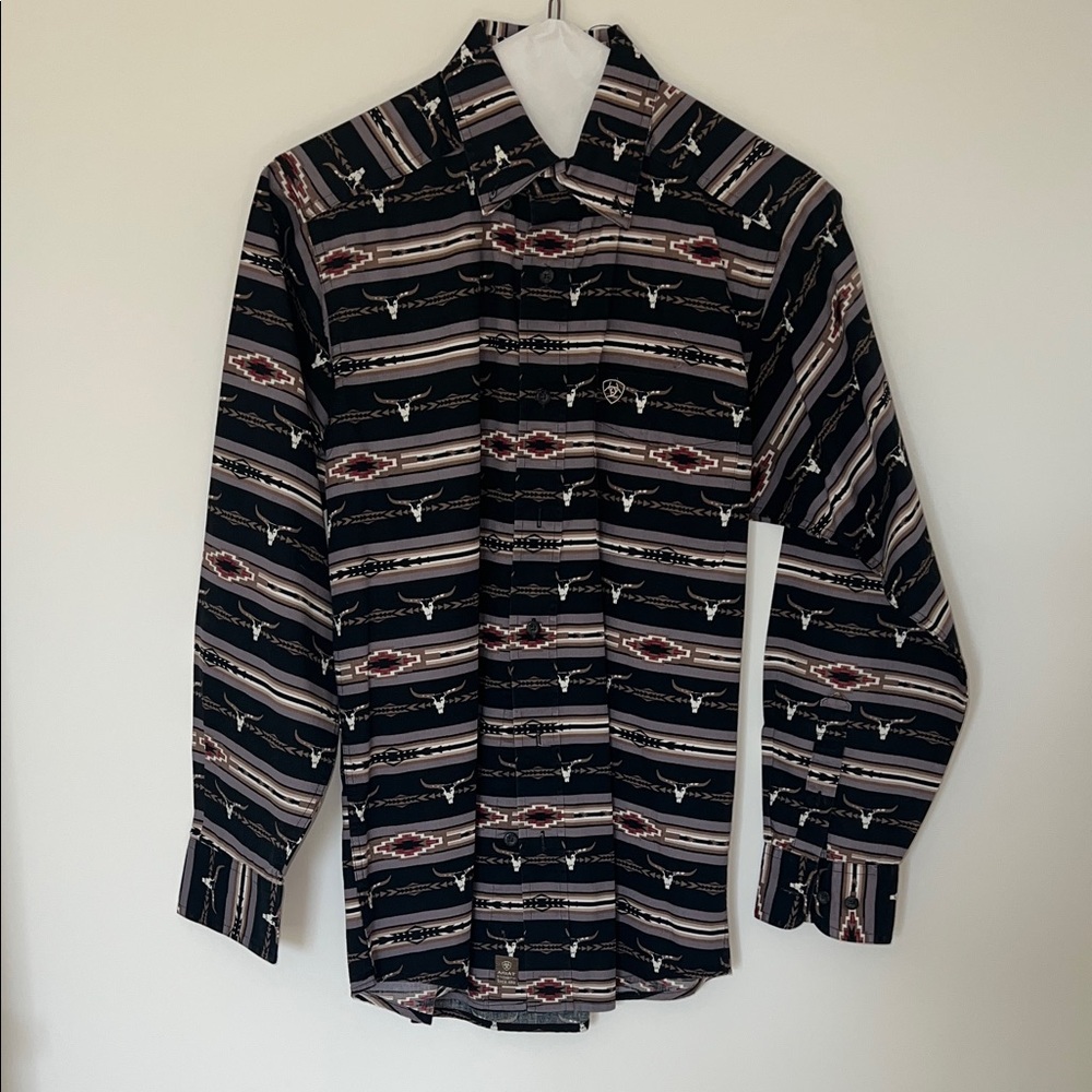 Ariat Black Southwestern Stripe Long-Sleeve Button-Down Shirt